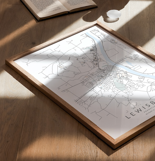 Lewisburg PA Map Print