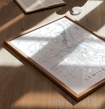 Lewisburg PA Map Print