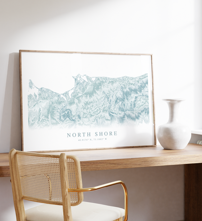 North Shore Long Island Map Print