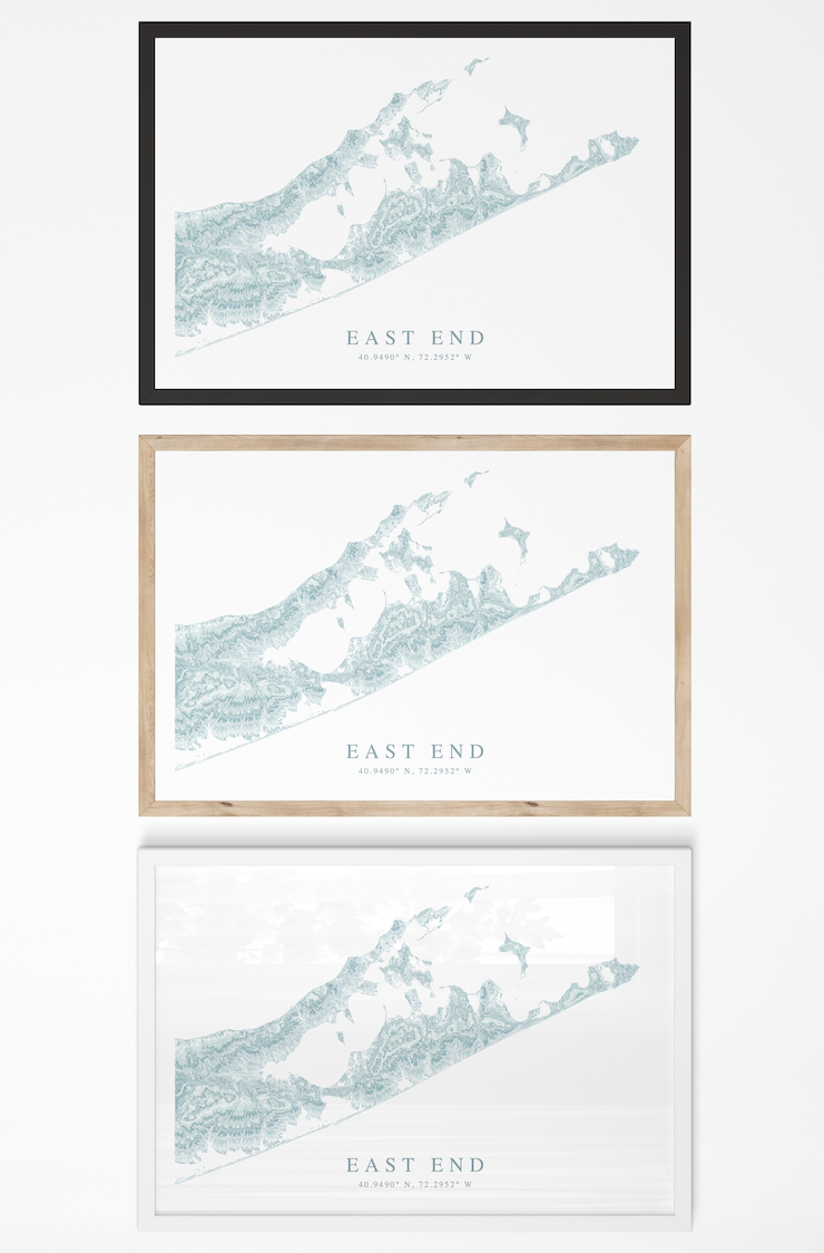 East End Long Island Map Print