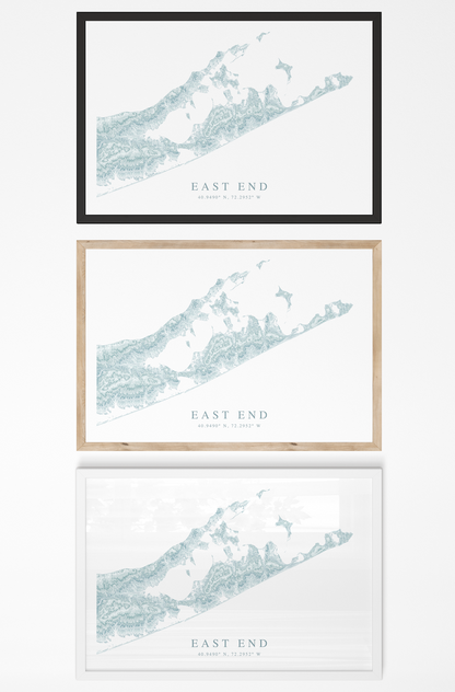 East End Long Island Map Print