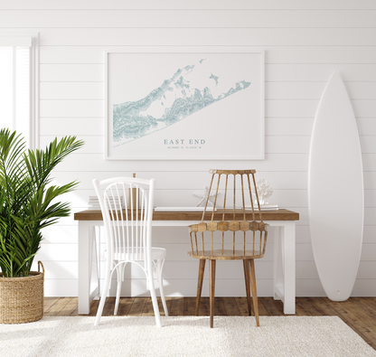 East End Long Island Map Print