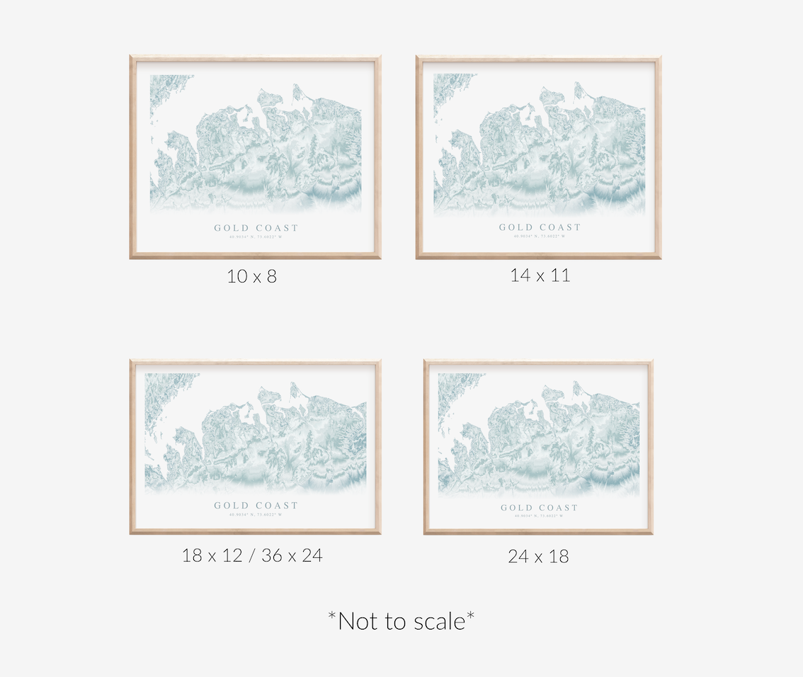 Gold Coast Long Island Map Print