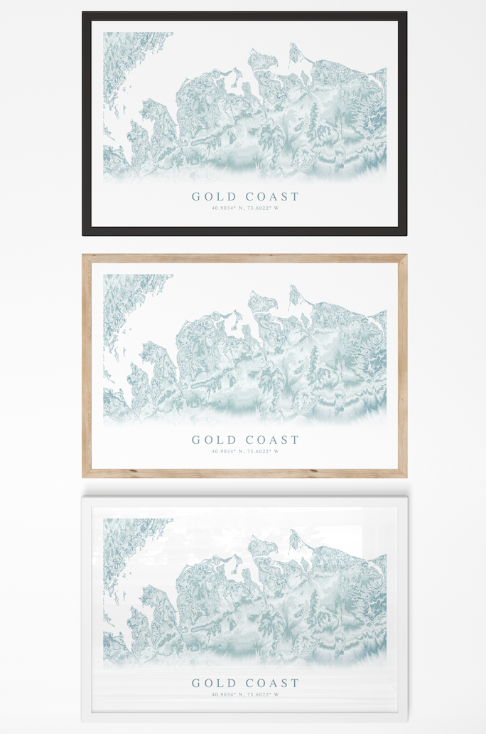 Gold Coast Long Island Map Print