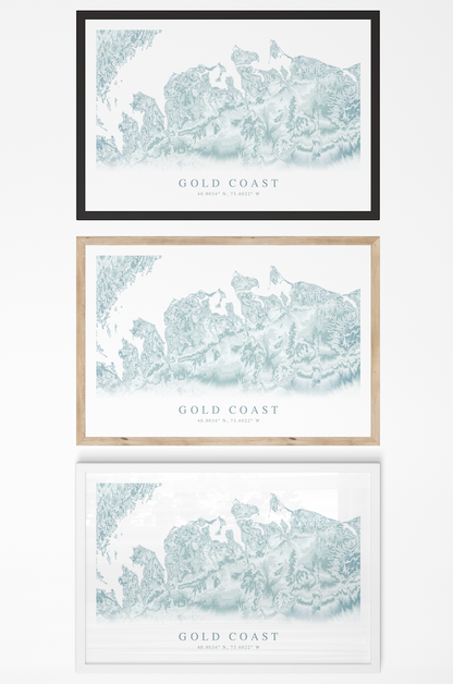 Gold Coast Long Island Map Print