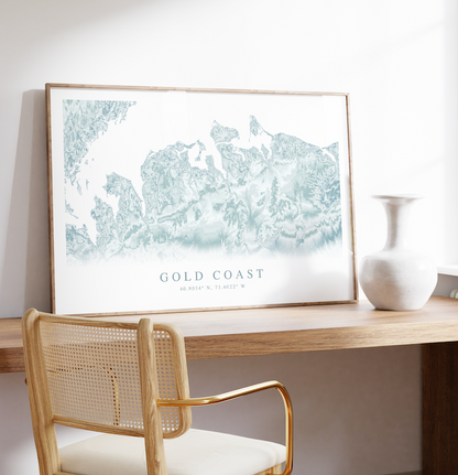 Gold Coast Long Island Map Print