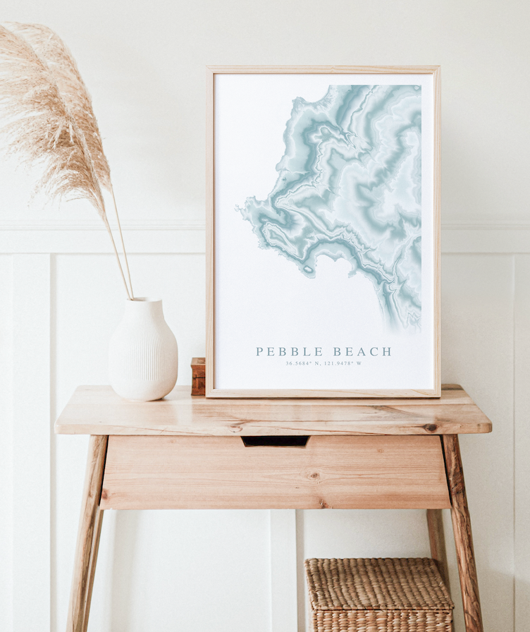 Pebble Beach CA Map Print