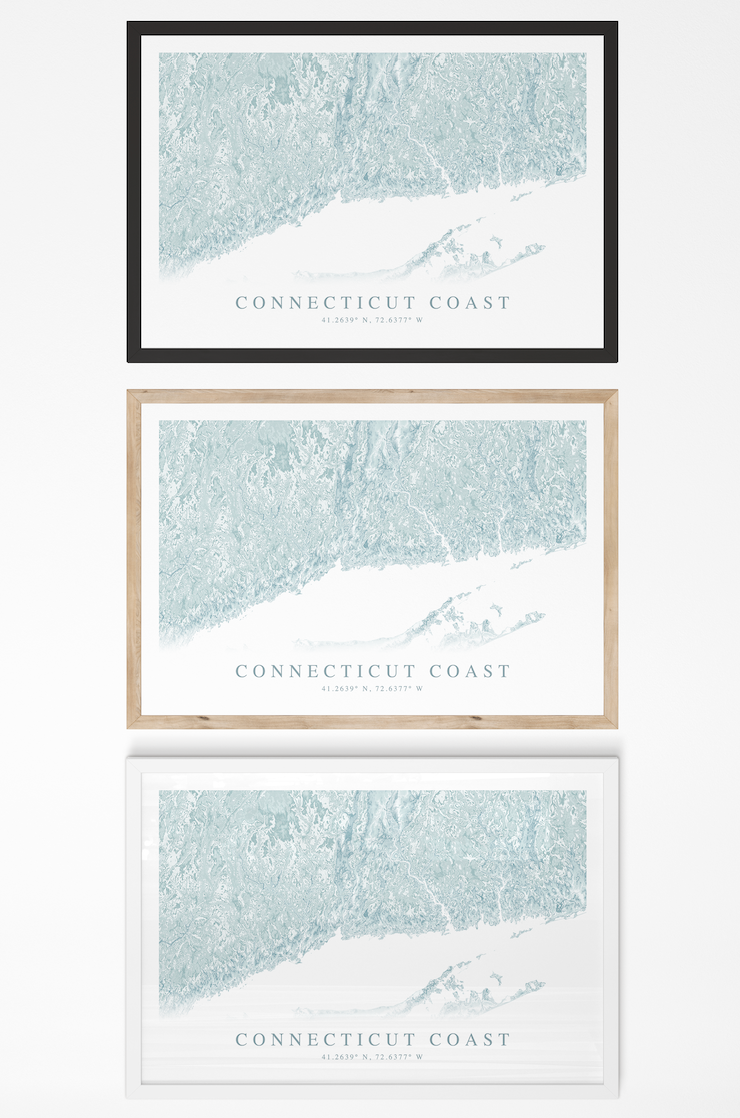 Connecticut Coast Map Print