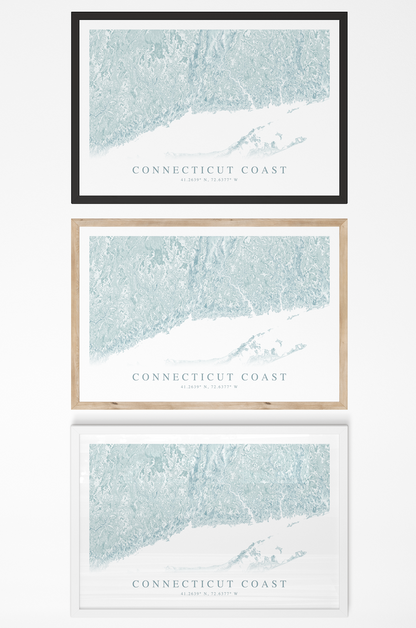 Connecticut Coast Map Print
