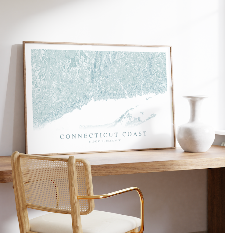 Connecticut Coast Map Print
