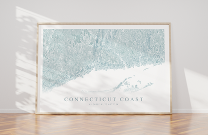 Connecticut Coast Map Print