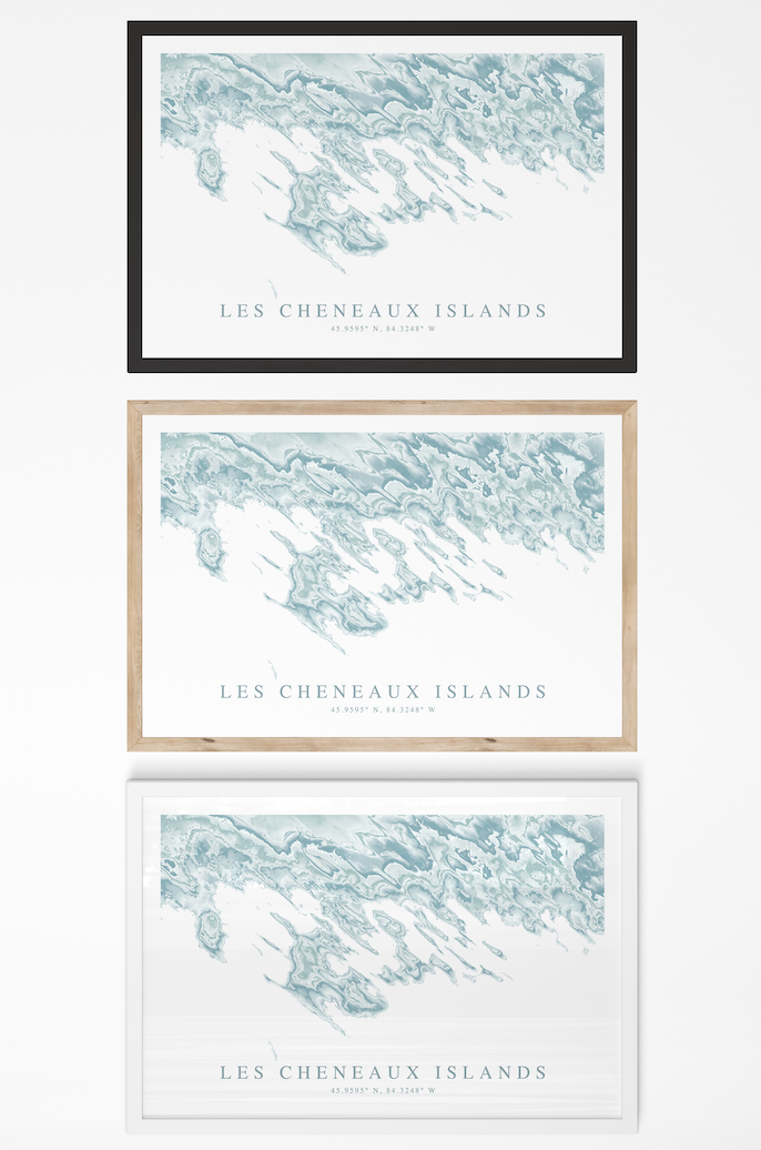 Les Cheneaux Islands Map Print