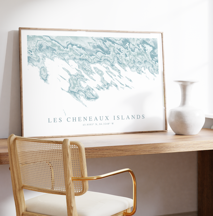 Les Cheneaux Islands Map Print