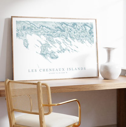 Les Cheneaux Islands Map Print