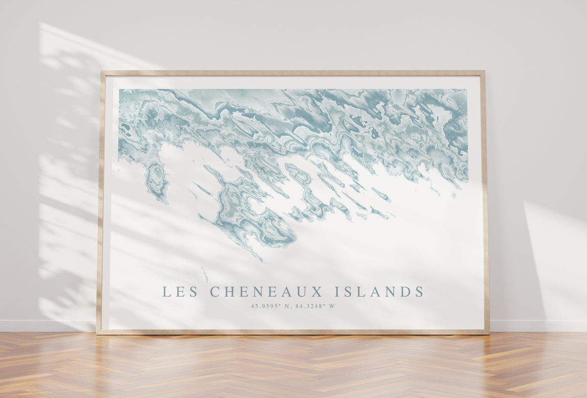Les Cheneaux Islands Map Print
