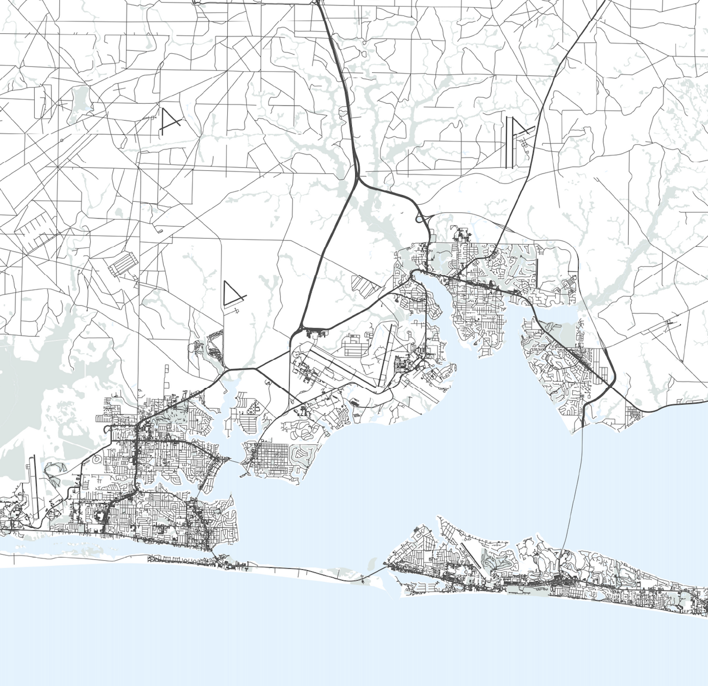 Emerald Coast Map Print