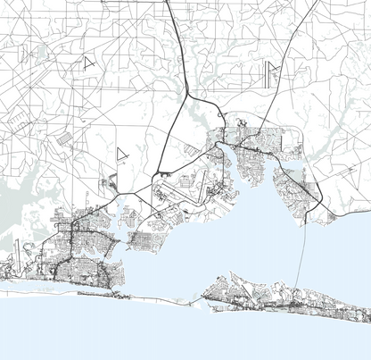 Emerald Coast Map Print