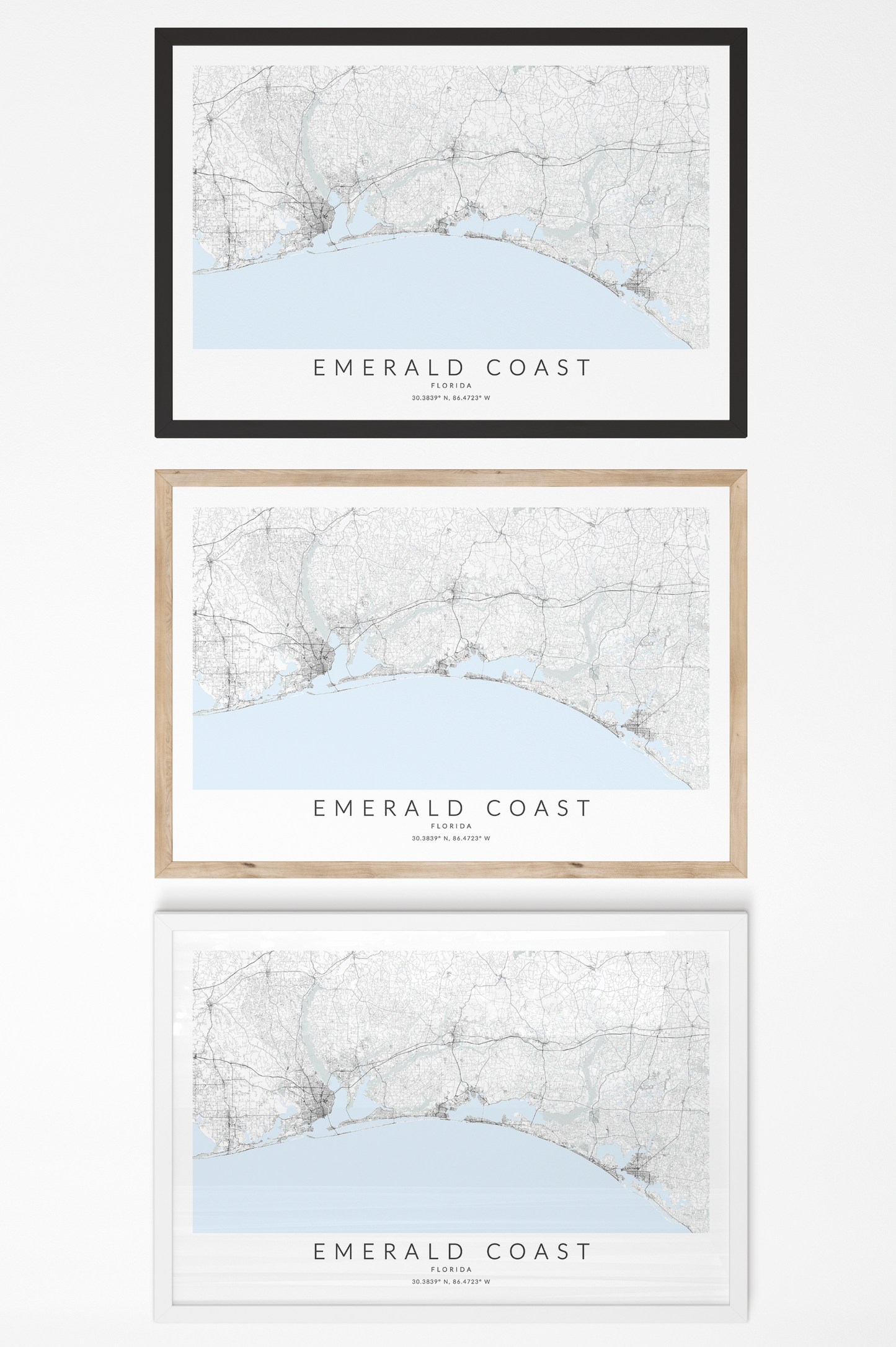 Emerald Coast Map Print