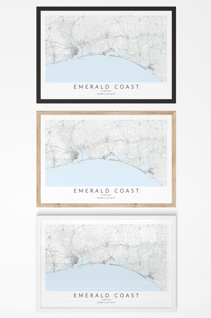 Emerald Coast Map Print