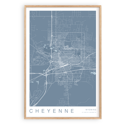 Cheyenne Wyoming Map Print