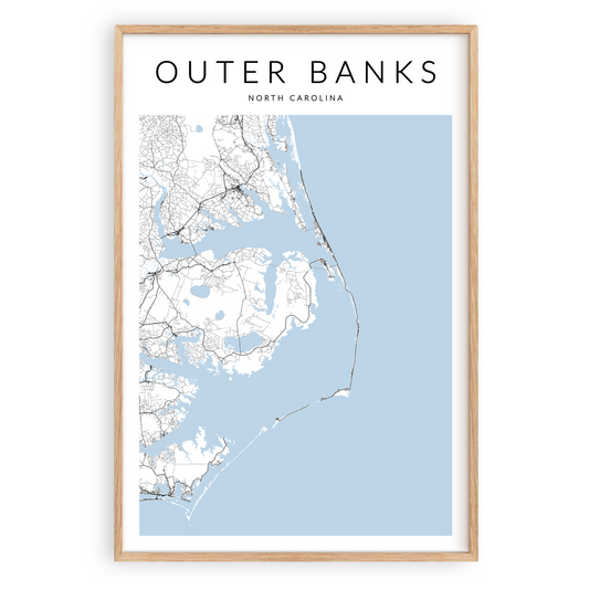 Outer Banks Minimalist Map Print
