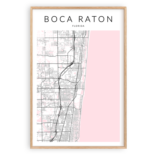 Boca Raton Florida Minimalist Map Print