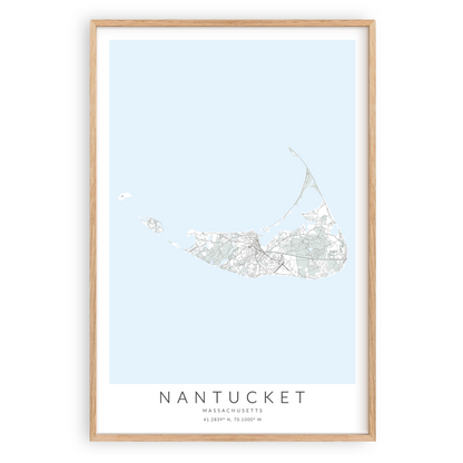 nantucket map print