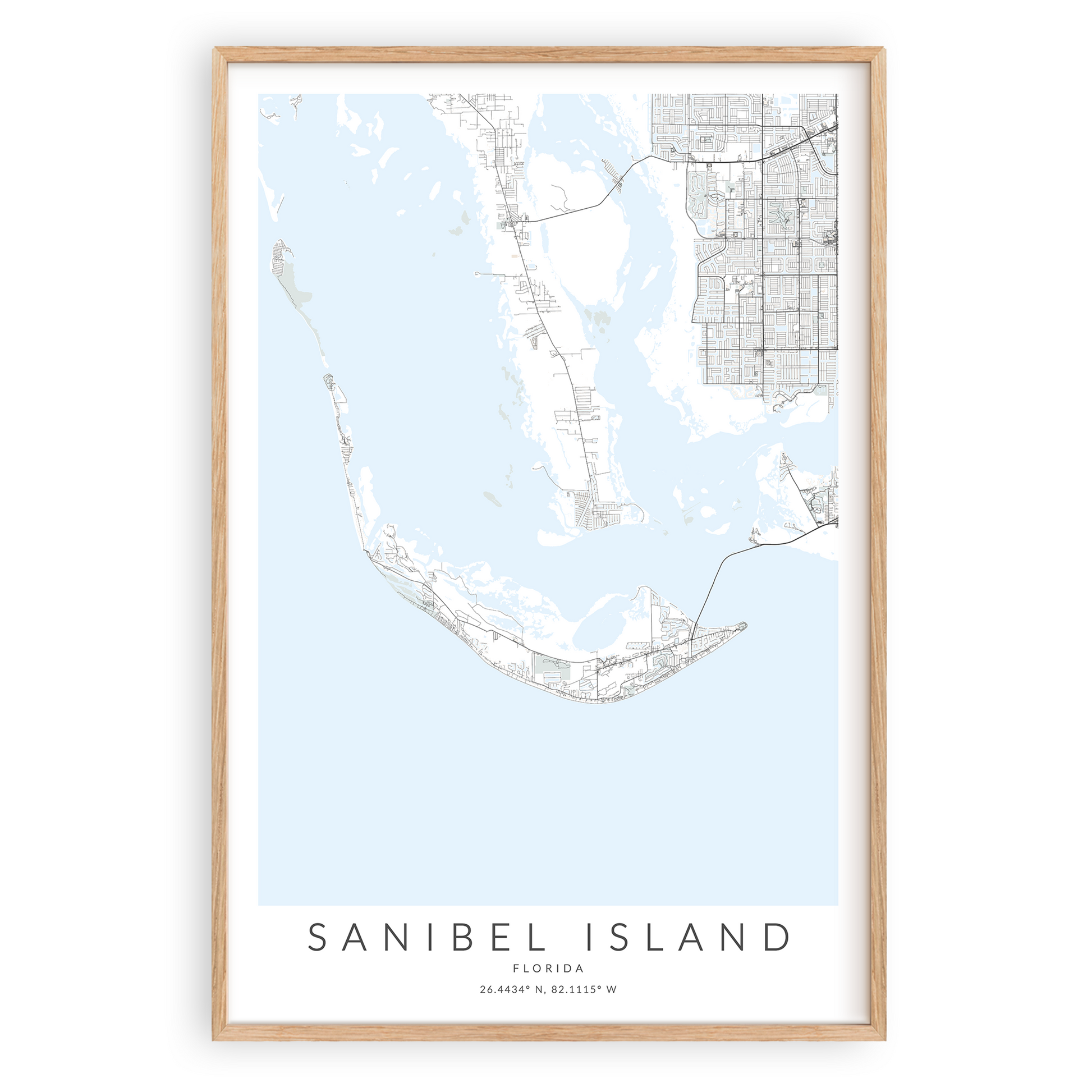 sanibel island map print