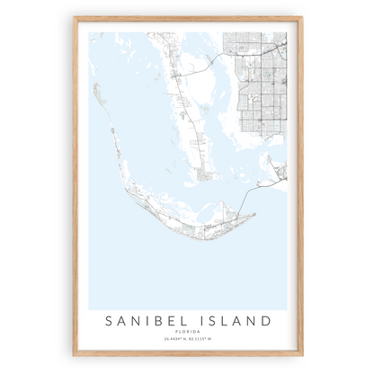 sanibel island map print