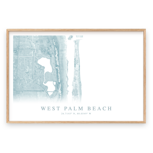 West Palm Beach Map Print Landscape