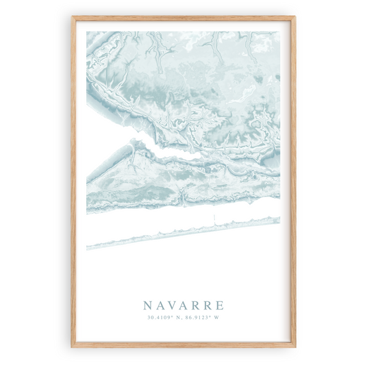 navarre florida map print in wood frame