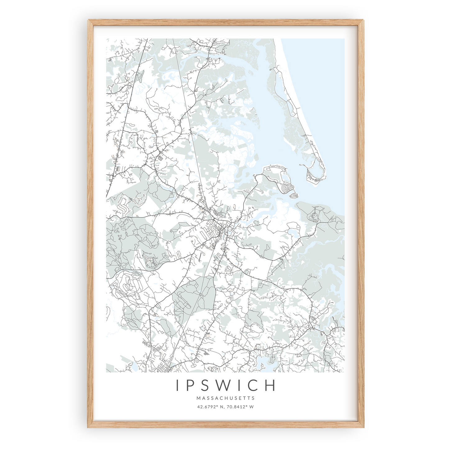 Ipswich Massachusetts Map Print