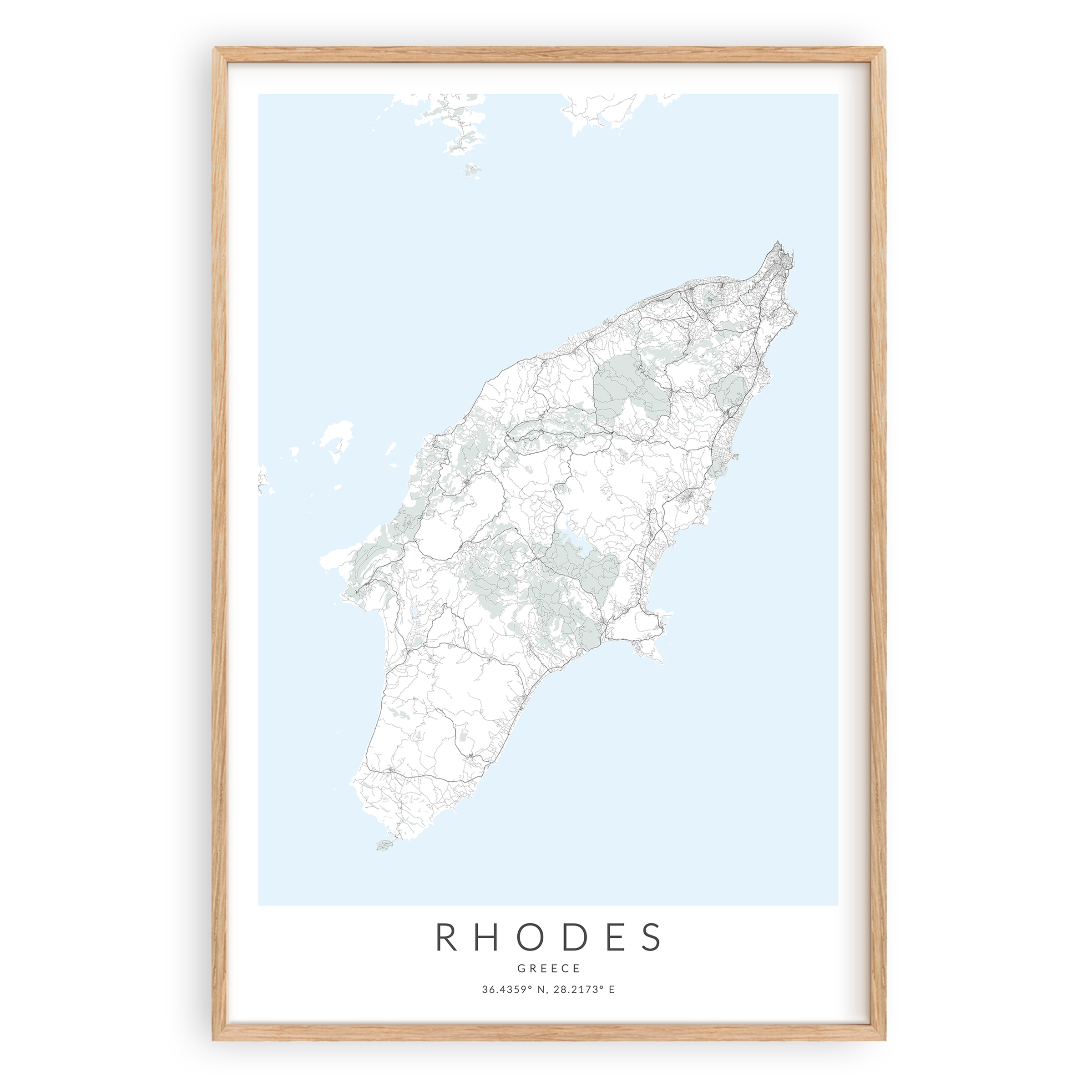 Rhodes Map Print – VirtualMap
