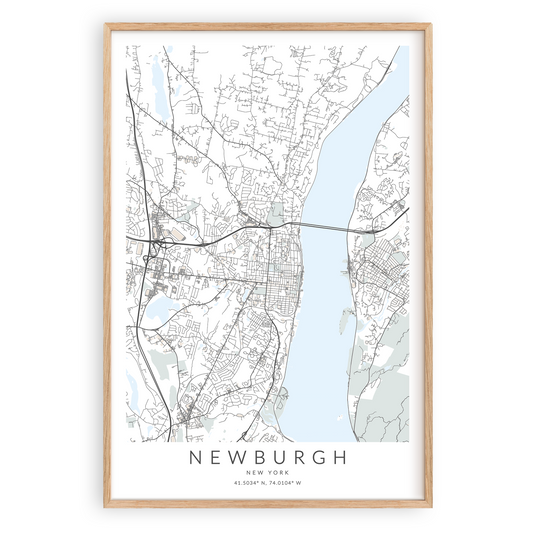 newburgh new york map print