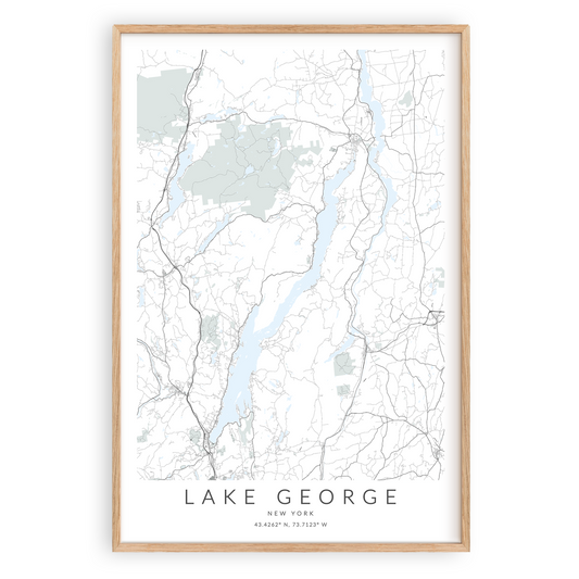 lake george new york map print