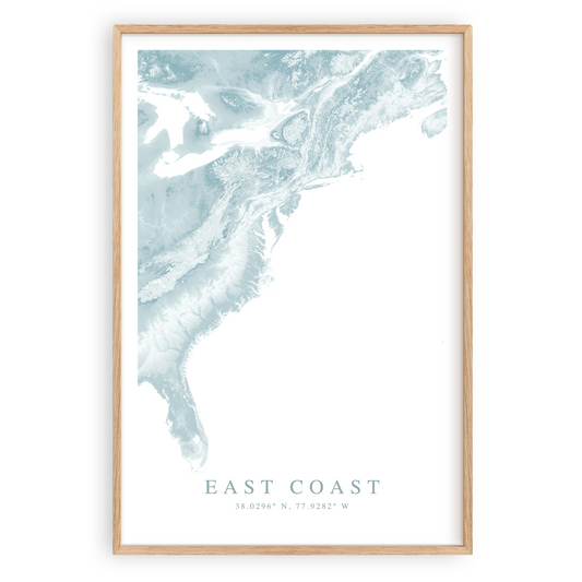 east coast usa map print