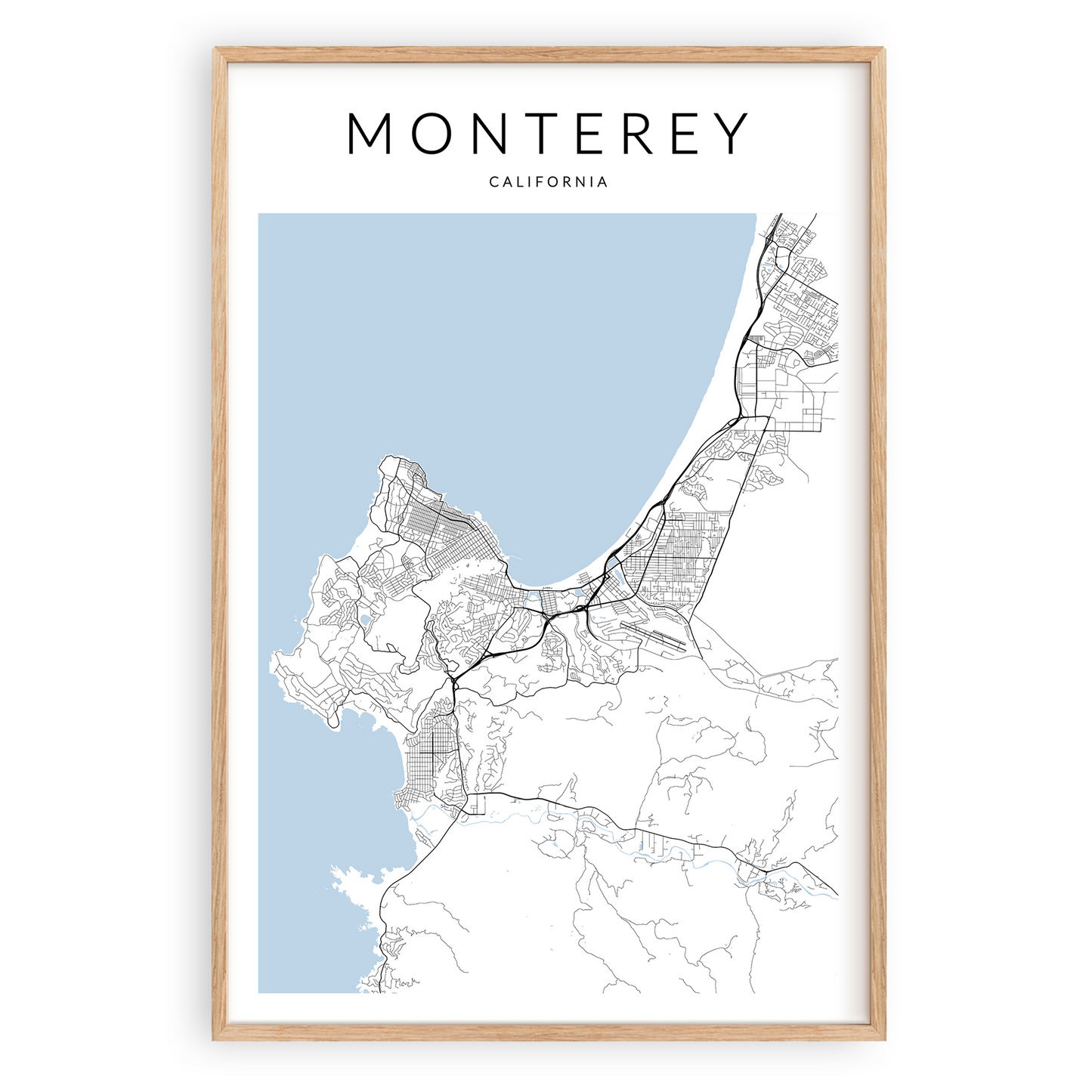 Monterey California Minimalist Map Print