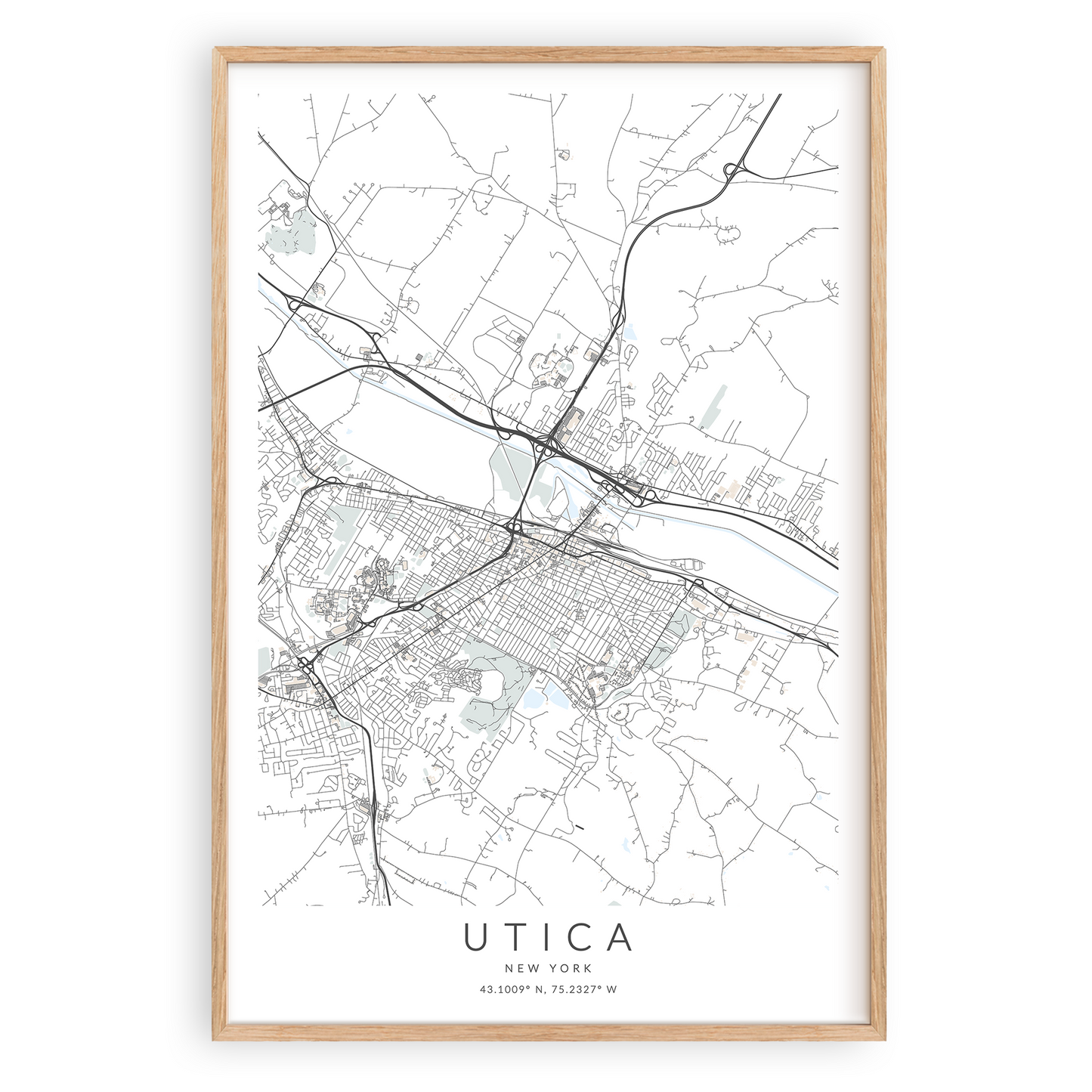 utica new york map print