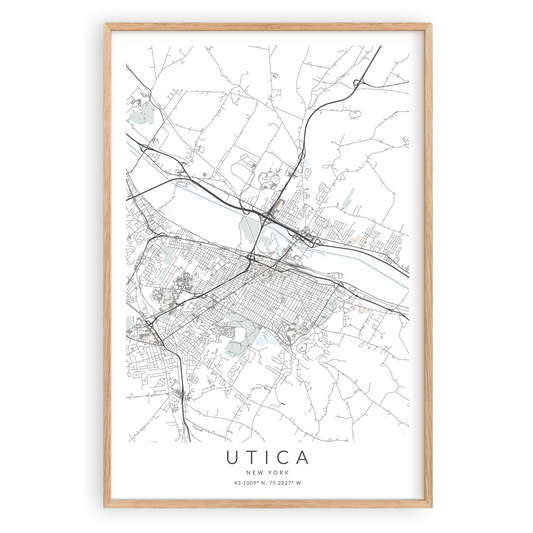 utica new york map print