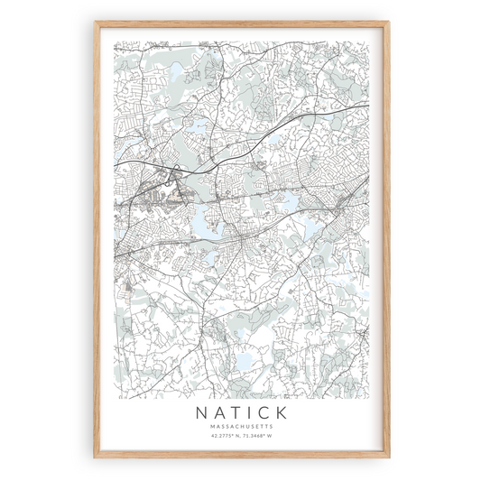 Natick Map Print