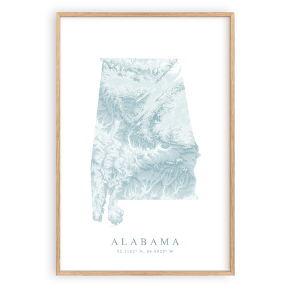 alabama state map print