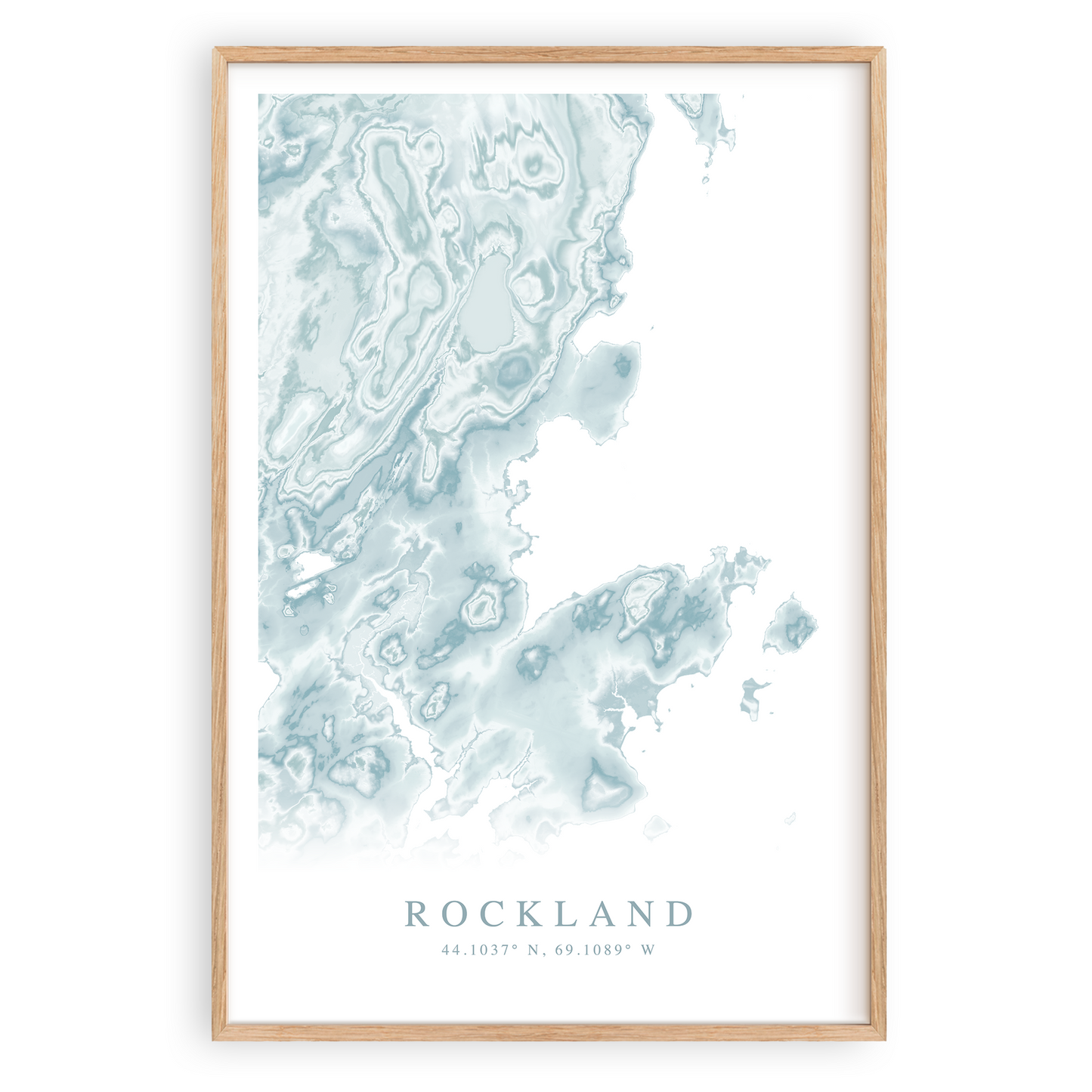 rockland maine map poster