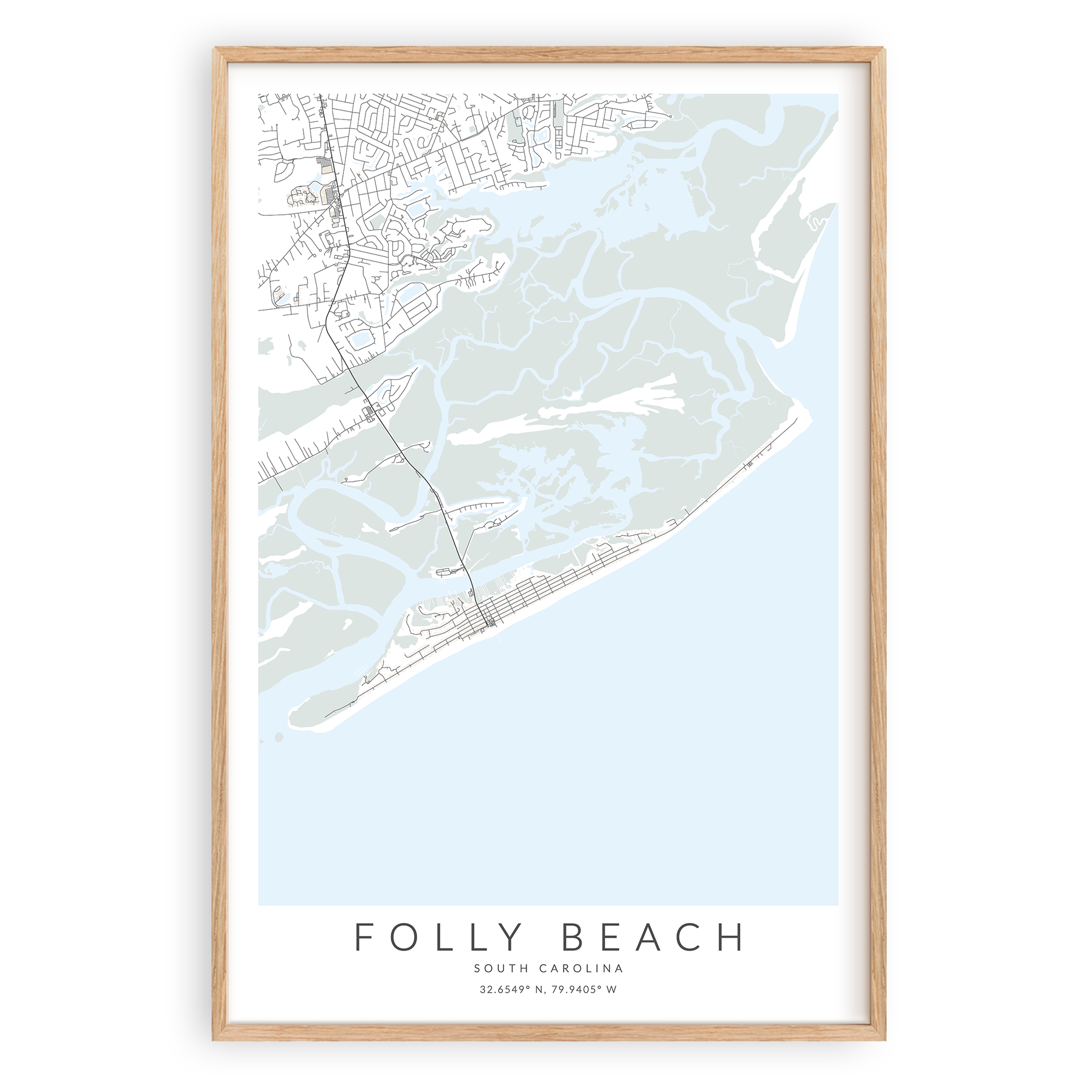 Folly Beach Map Print – VirtualMap