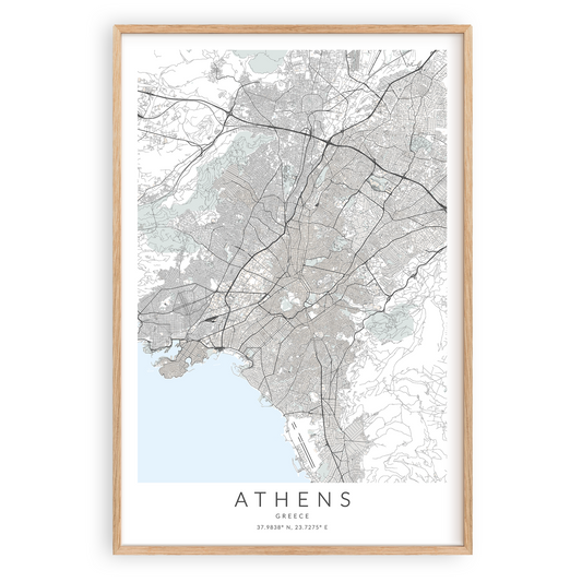 Athens Map Print