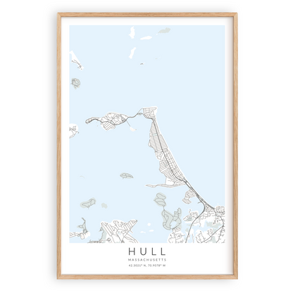 Hull Massachusetts Map Print