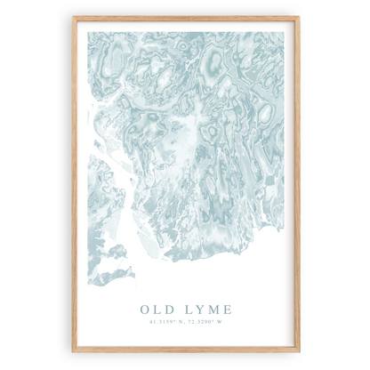 old lyme connecticut map poster