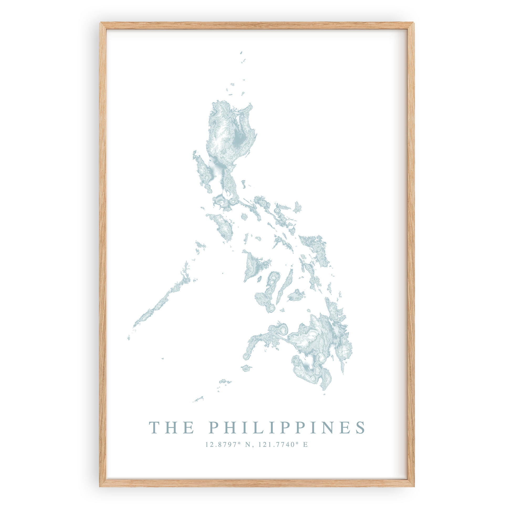 the philippines map print in wood frame