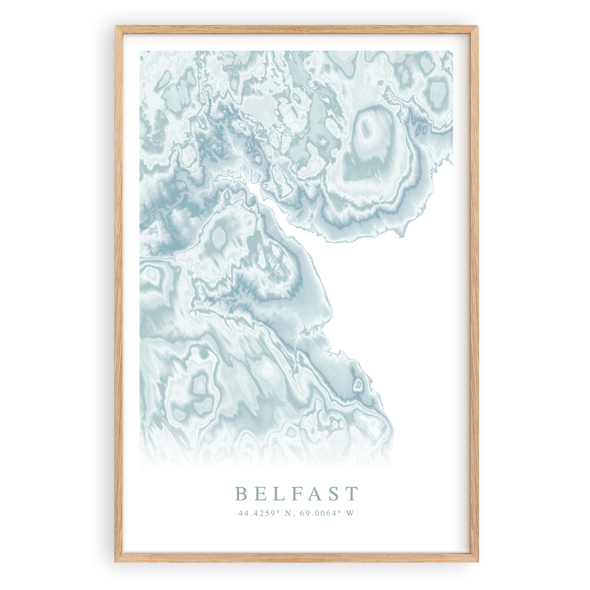 belfast maine map poster