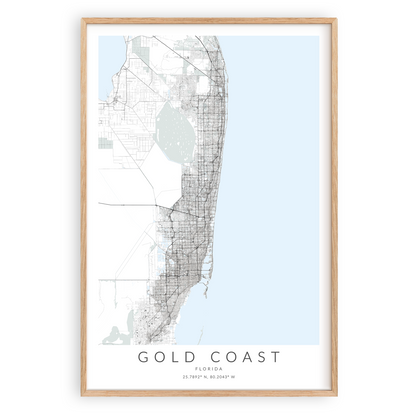 Gold Coast Florida Map Print