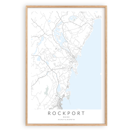 Rockport Maine Map Print